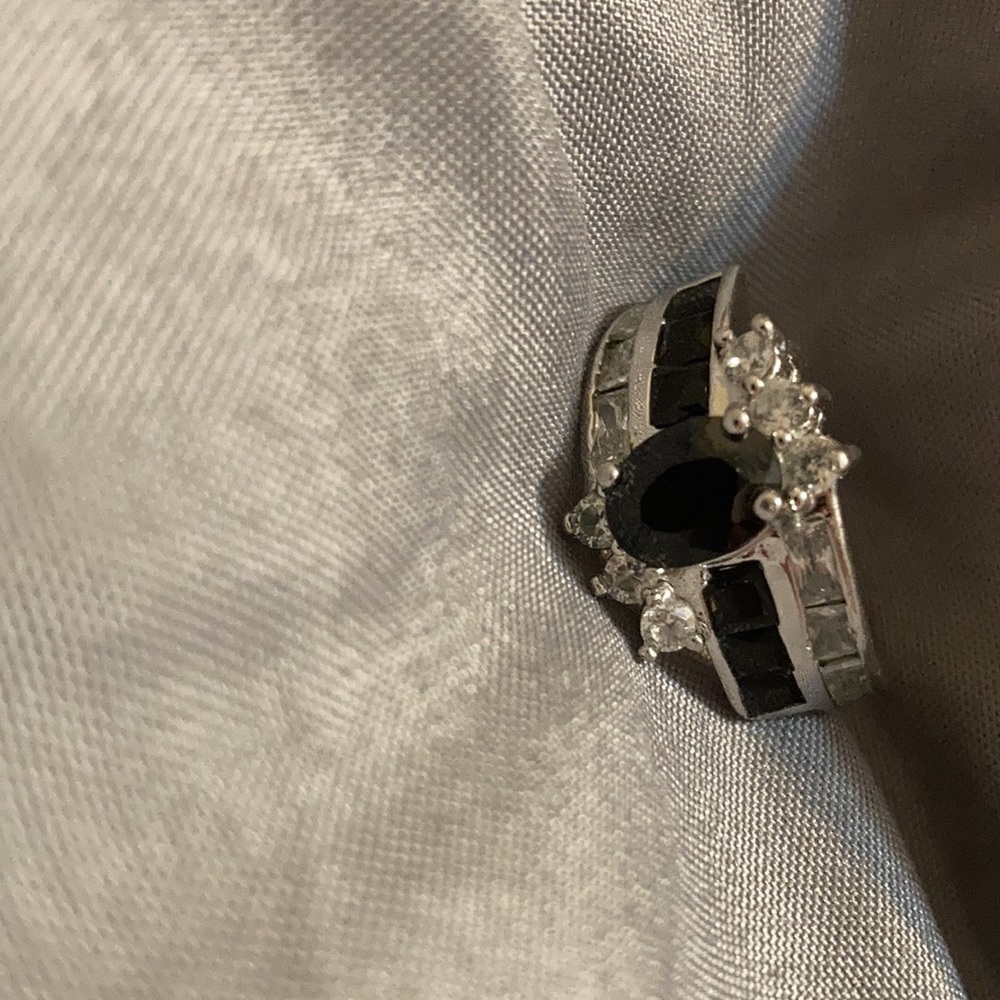 925 Sterling silver cubic zirconia, and imitation black diamonds. Like new…